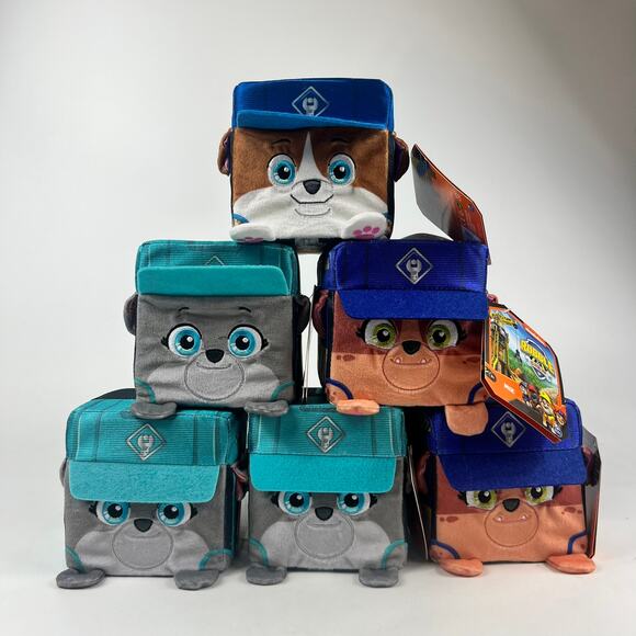 6 New Rubble Crew Stuffed Animal Cube Wheeler Motor Mix Nickelodeon Party Favors - Picture 1 of 11